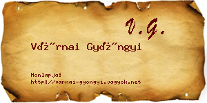 Várnai Gyöngyi névjegykártya